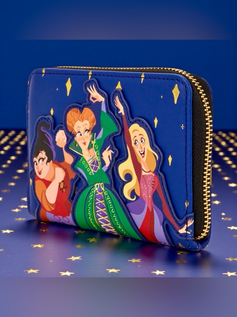 Loungefly Hocus Pocus Sanderson Sisters Night Sky Zip Around Wallet NWT